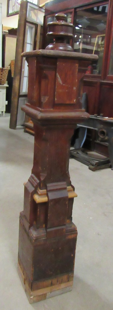 pine turned newel post KJT