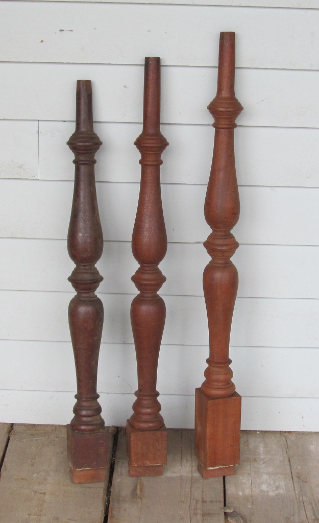 pair pine newel posts DJT